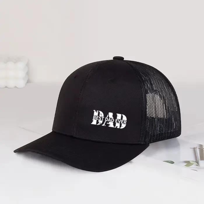 Casquette de baseball en maille respirante réglable avec impression « Best Dad Ever » pour homme