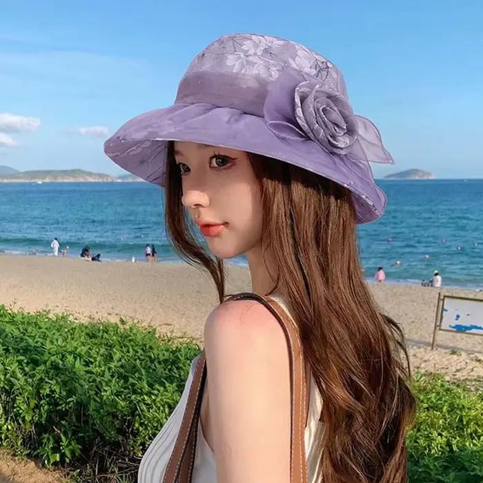 Chapeau de pêcheur pliable à motif floral
