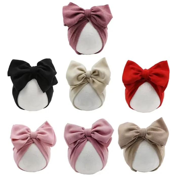 Bébé chapeau filles arcs Turban chapeaux infantile photographie accessoires coton enfants Beanie