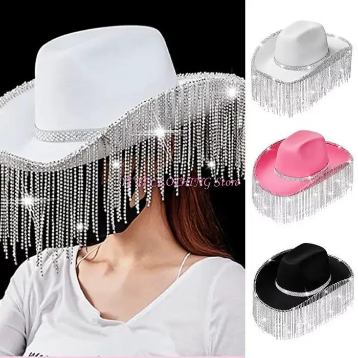 Chapeau de cow-boy en strass pour filles