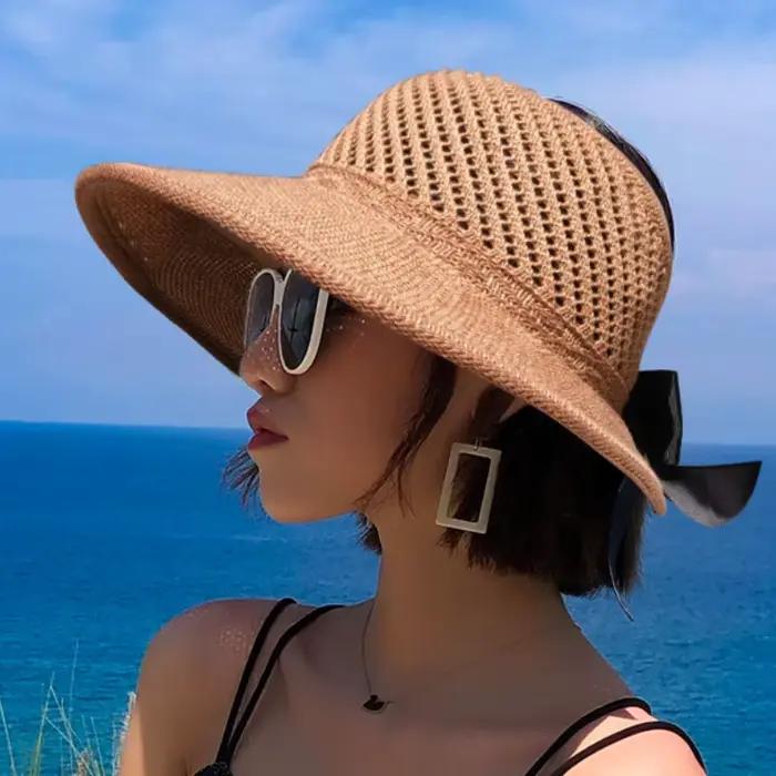 Chapeau de paille pliable pour femmes