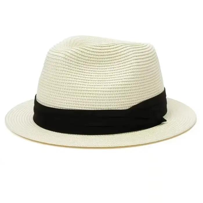 Chapeau de paille à bord court pour hommes et femmes