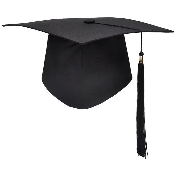 Chapeau de Diplôme Noir pour Adultes Chapeau de Graduation Unisexe en Coton Matière Élégante pour Occasions Spéciales Cérémonies de Remise de Diplômes Fêtes de Promotion