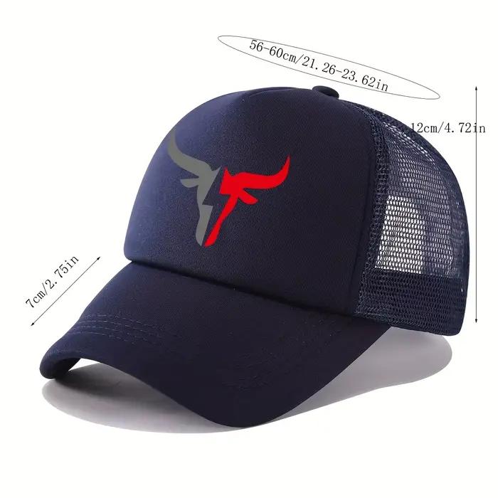 Casquette de baseball pour homme avec imprimé tête de bœuf chapeau de pêche protection solaire ajustement parfait pour activités extérieures quatre saisons polyester robuste