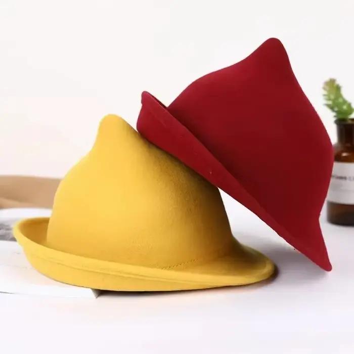 Chapeau de sorcière pointu 100% laine à la mode