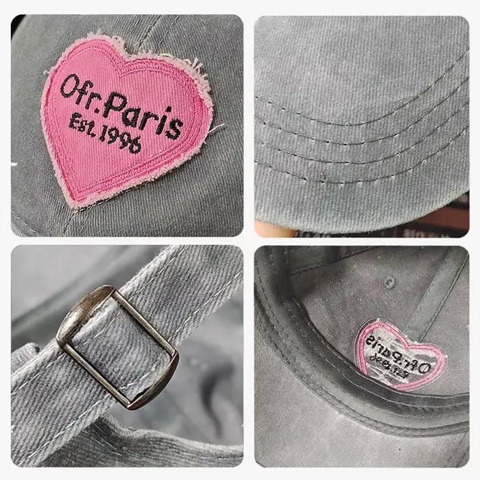 Casquette de Baseball Vintage en Coton Délavé pour Femme