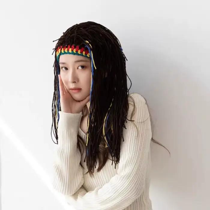 Chapeau tricoté créatif et chaud pour dreadlocks longues