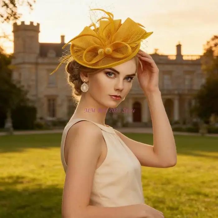 Chapeau canotier en fibre naturelle 49ME pour fêtes printemps mariages