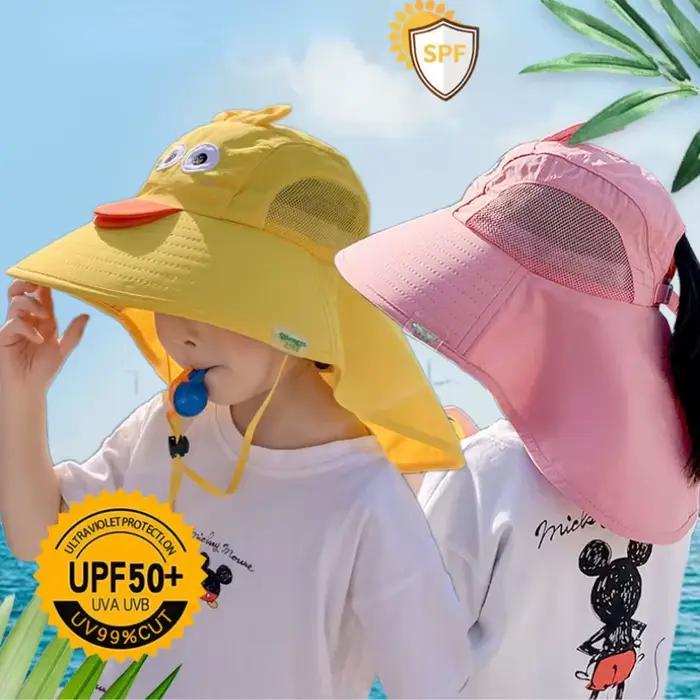 Chapeau de soleil pour enfants avec protection UV et rabat pour le cou