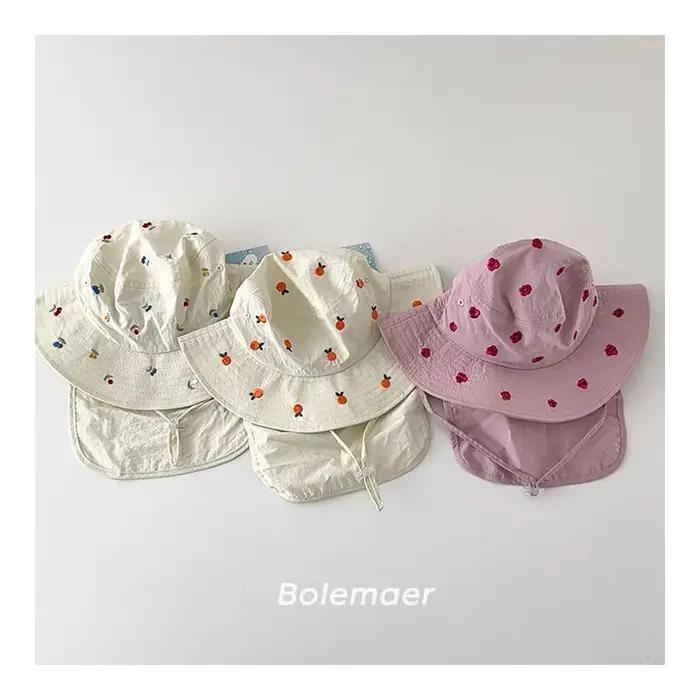 Chapeau Panama pour enfants mignon avec broderie de dessin animé