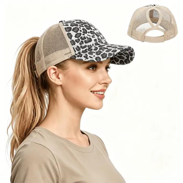 Casquette de baseball réglable à motif léopard