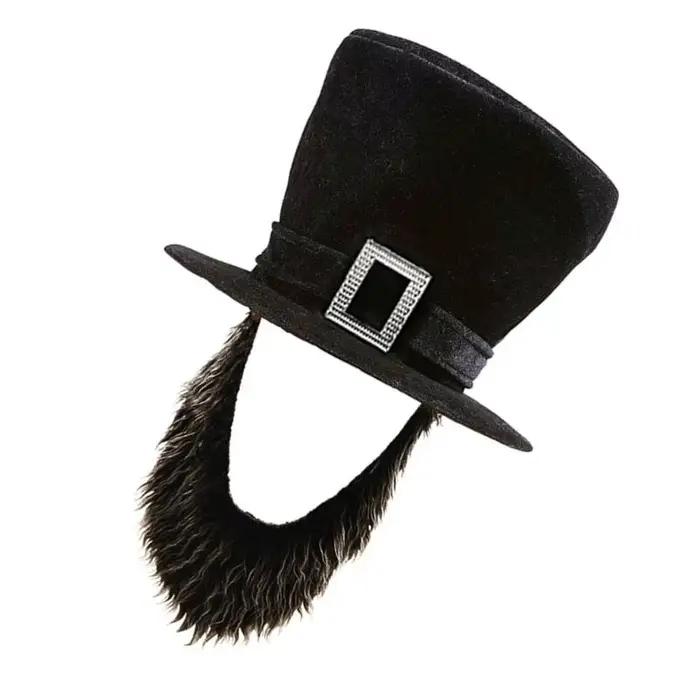 A52E Chapeau pirate adulte avec accessoire fête d'Halloween barbe attachée 55 à 60 Taille tête tissu doux