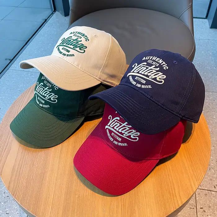 Casquette de baseball rétro brodée à l'anglaise style streetwear décontracté unisexe polyvalente pour homme et femme quatre saisons occasionnels sorties urbaines et sportives