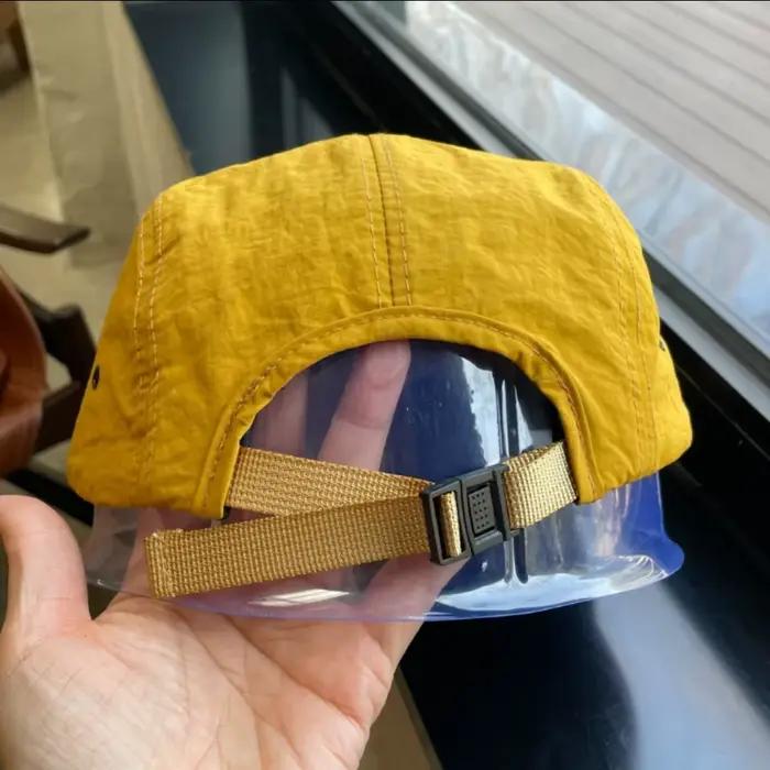 Casquette de baseball vintage à visière plate en nylon et maille imperméable avec patch lettre pour hommes et femmes