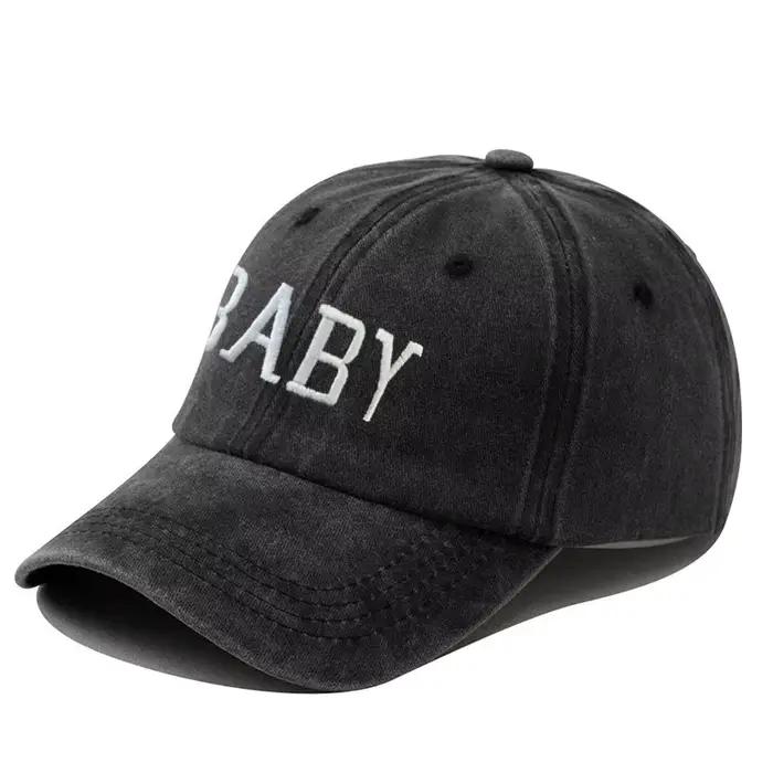 Casquette de Baseball en coton noir pur pour hommes et femmes