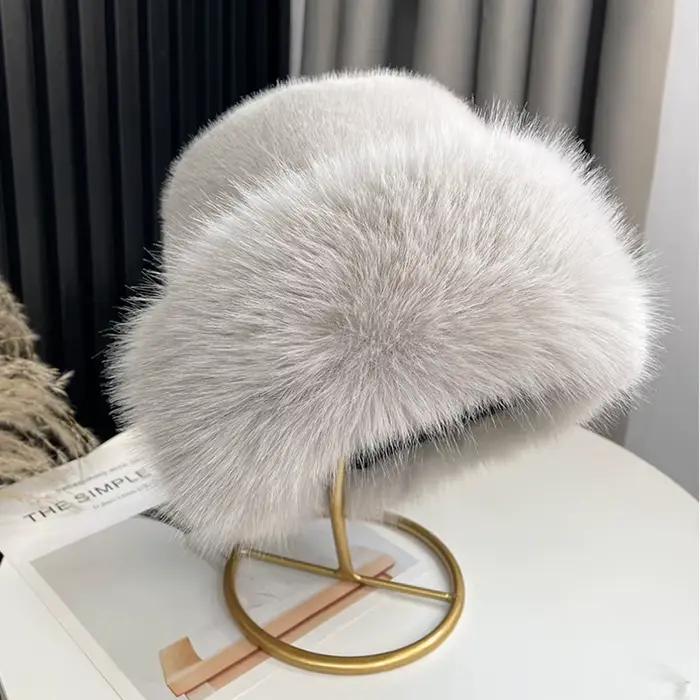 Chapeau en fausse fourrure de renard pour femmes