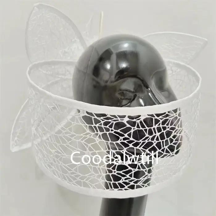 Chapeau de mariée fascinateur en maille blanche pour femmes couvre-chef derby performance mariage printemps automne elegance festive