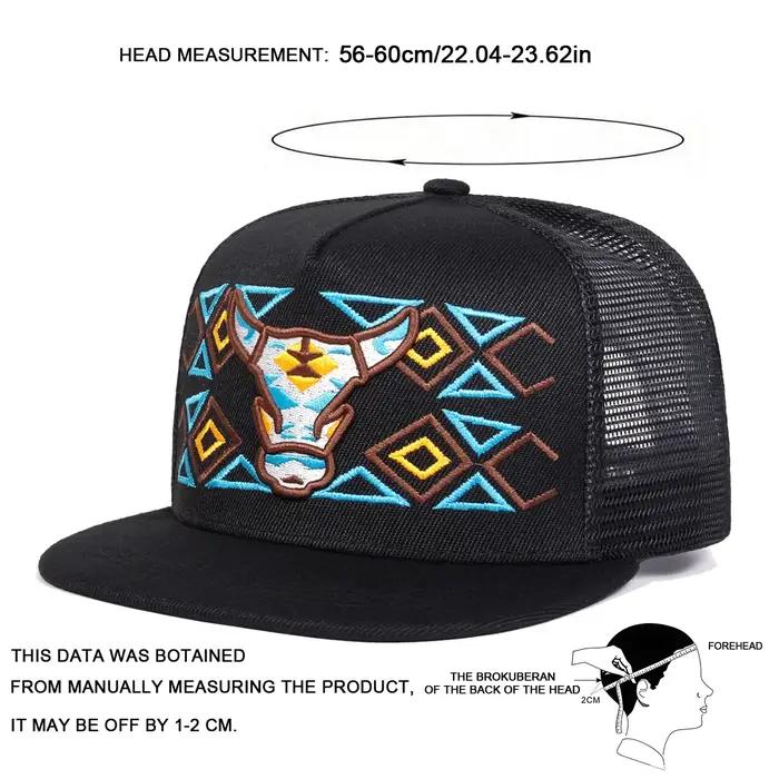 Casquettes de baseball unisexes brodées tête de bœuf style hip-hop
