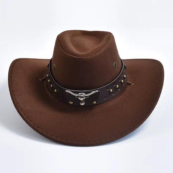 Chapeaux de Cowboy occidentaux en daim artificiel