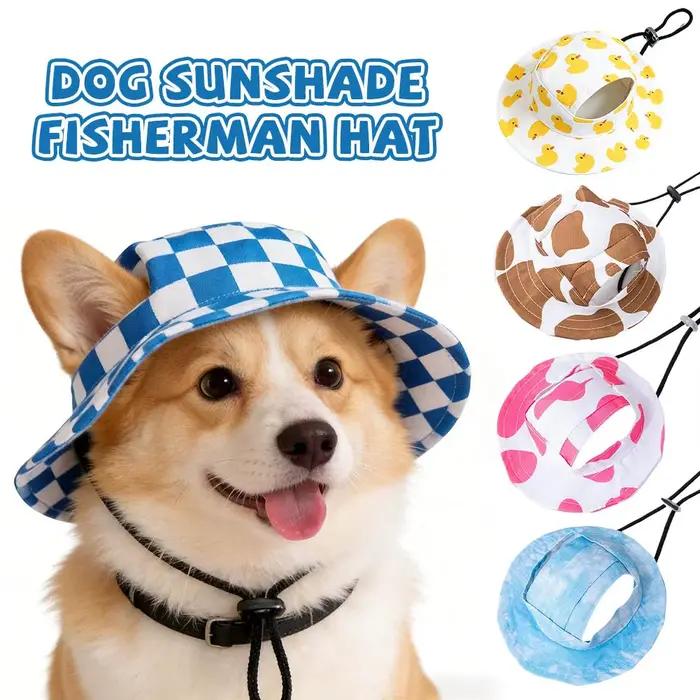 Chapeau pour chien à imprimé mignon pour chiens de petite et moyenne taille, casquette réglable pour animaux de compagnie, chapeaux pour chiots, Pug, Corgi, Teckel, accessoires pour chiens