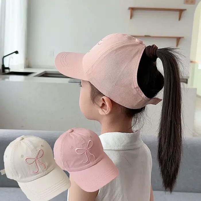 Casquette de baseball Bowvétérans pour enfants unisexe, ajustable, coton polyester, visière solaire, motifs brodés, protection UV, ajustement facile, pour garçons filles, activités extérieures, soleil, printemps été automne hiver