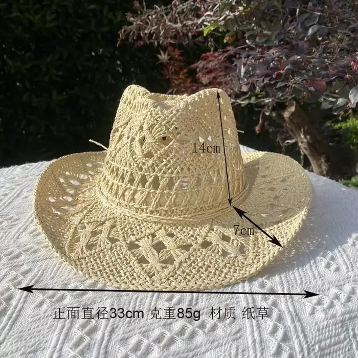 Chapeau de paille Vintage pour femmes et hommes