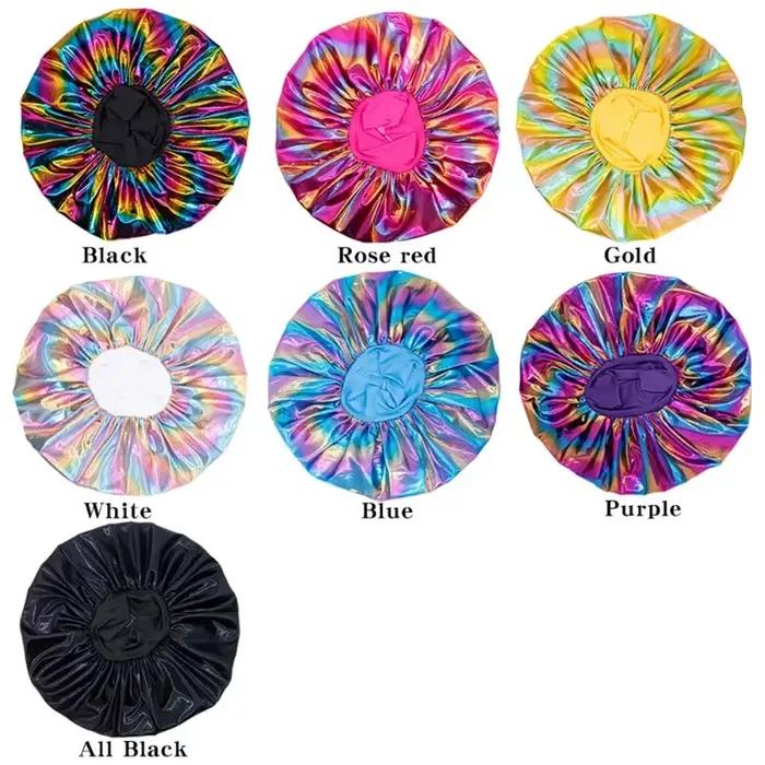 Bonnet de couchage en satin artificiel soyeux et respectueux de l'environnement pour femmes, utilisable pour dormir, se doucher, soins capillaires et occasions spéciales