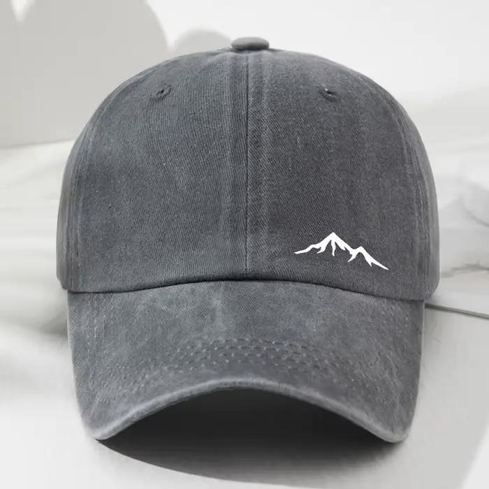 Casquettes de baseball imprimées montagne unisexes en polyester pour homme et femme, protection solaire, randonnée, alpinisme, voyage en plein air