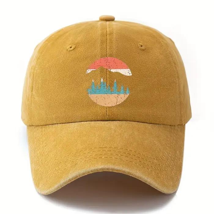 Chapeau de baseball imprimé coucher de soleil de montagne pour hommes et femmes