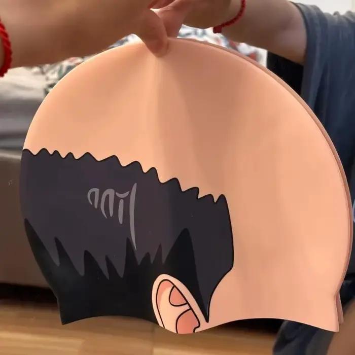 Bonnet de bain drôle à imprimé méditerranéen