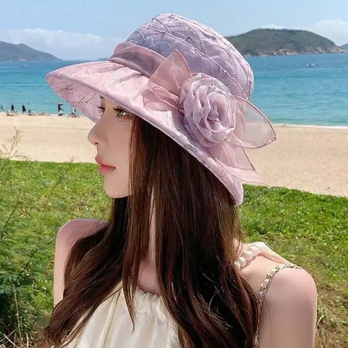 Chapeau de pêcheur pliable à motif floral