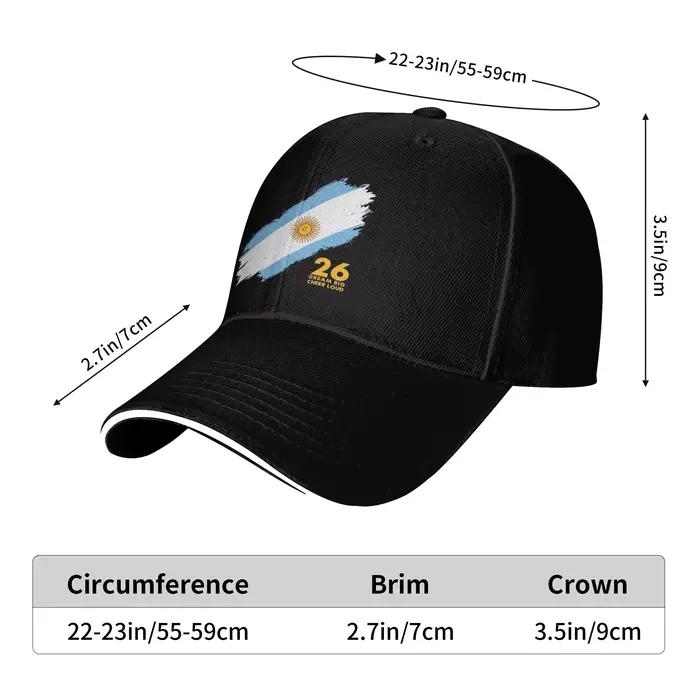 Casquette de baseball réglable avec protection solaire pour hommes et femmes thème Coupe du Monde de Football Argentine 2026 slogan Dream Big Cheer Loud