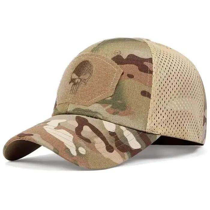 Casquette d'entraînement militaire à carreaux de camouflage protection solaire chapeau de baseball pour hommes sports de plein air printemps été