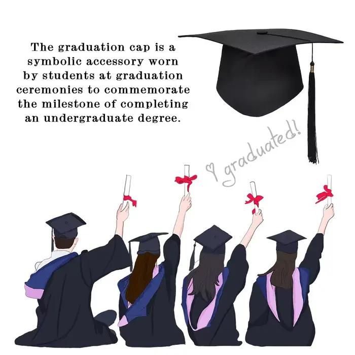 Chapeau de remise de diplôme noir pour adultes