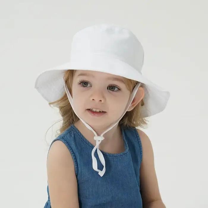 Casquette Panama douce en coton respirant couvre-oreille couvre-chef pour nouveau-né chapeau de pêcheur pour bébé chapeau de soleil d'été pour bébé casquette de plage style sportif pour enfant 4-6 ans occasions spéciales été plage sécurité confort