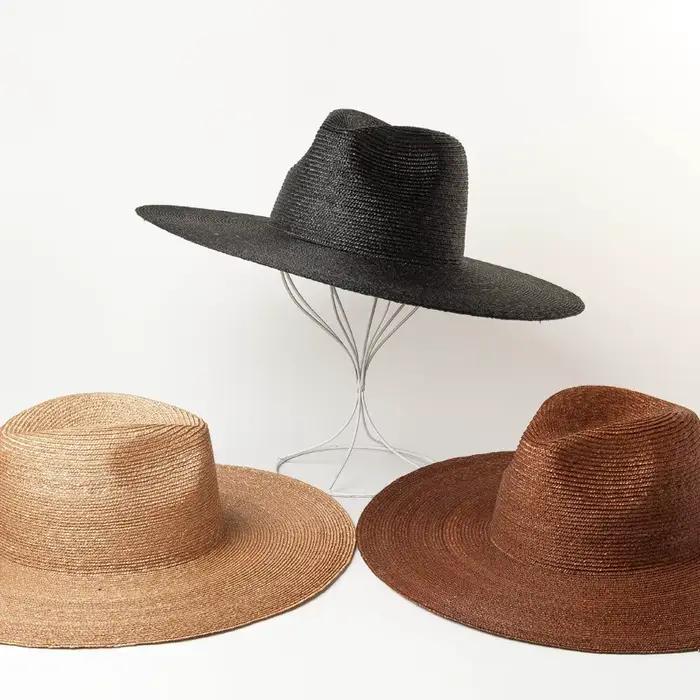 Élégant-Chapeau en Paille Fine à Large Bord pour Homme et Femme