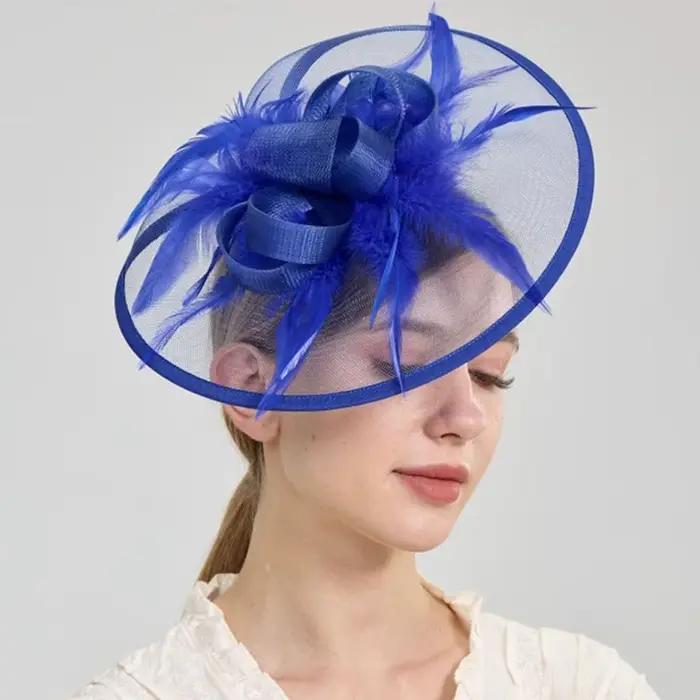 Chapeau Fascinator Élégant Vintage Femme Orné de Fleurs Plumes Fêtes Thé Kentucky Derby Occasions Spéciales