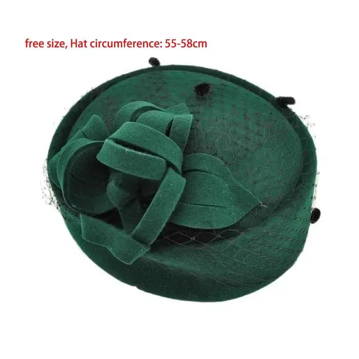Nouveau chapeau haut de couleur unie cachemire laine chapeaux décontractés maille français Vintage pilulier