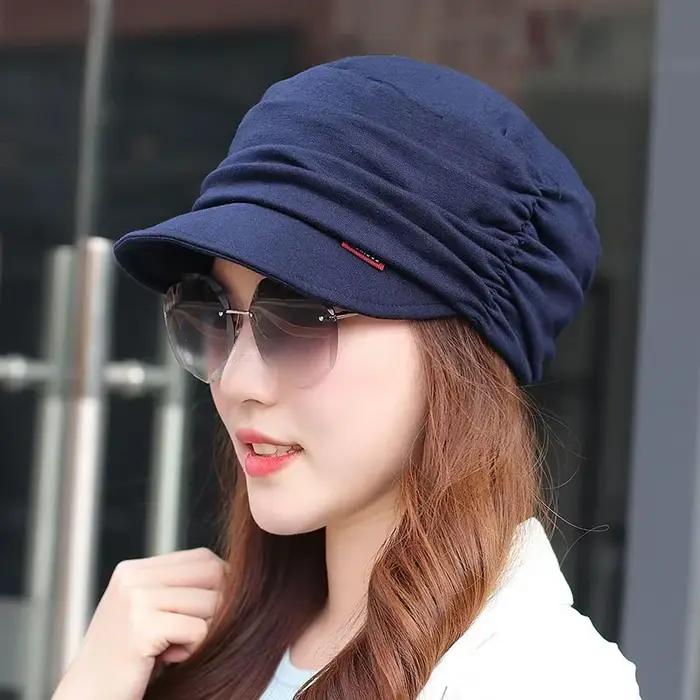 Casquette à visière plissée de Style coréen pour femmes