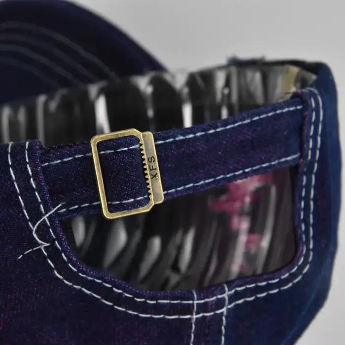 Chapeau de Baseball délavé en Denim rétro en détresse