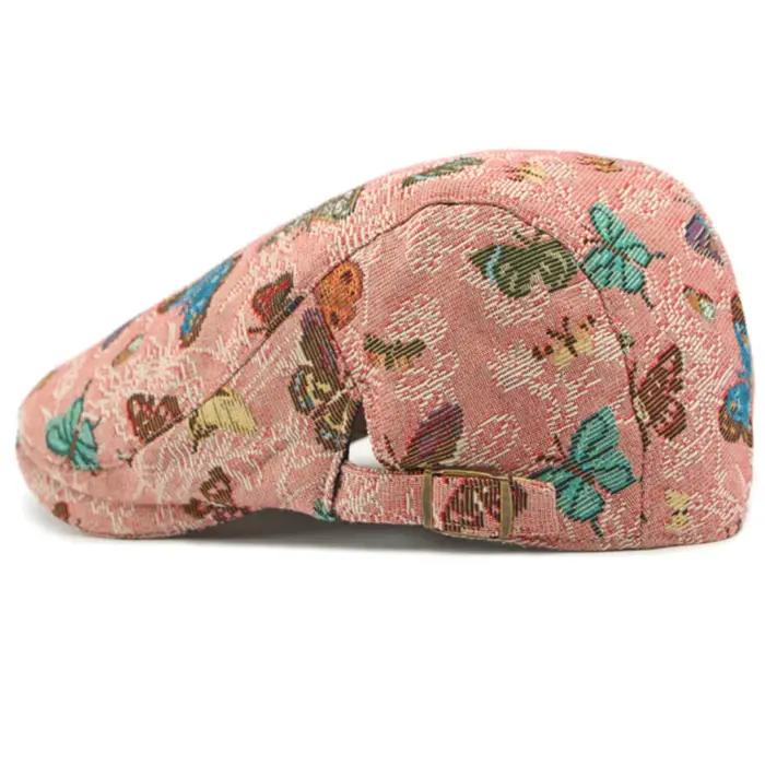 Béret rétro homme-femme avec broderie animal de compagnie, chapeau solaire réglable pour femmes, béret sport chic pour femmes, béret polyvalent pour adultes
