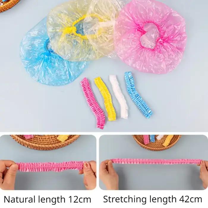 Bonnets de douche jetables pour cheveux transparents et imperméables, accessoires de sauna, produits de salle de bains pour la maison et bains chauds, idéaux pour bains, saunas et piscines