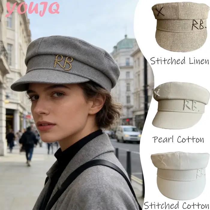Casquette Baker Boy Monogrammée avec Perles