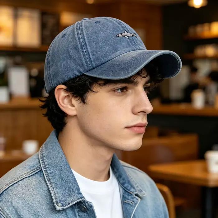 Casquette de baseball brodée requin pour hommes et femmes