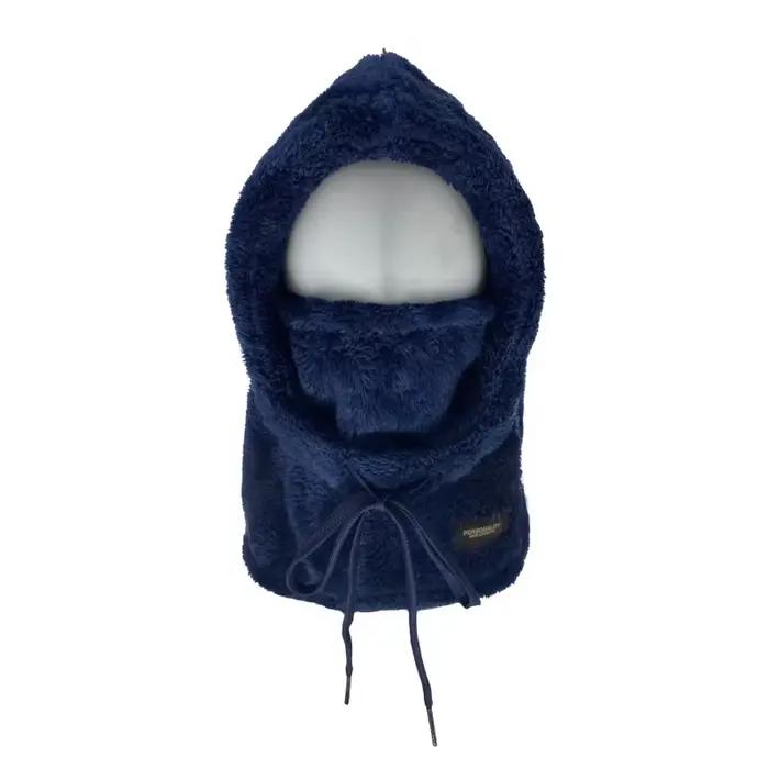 Masque de cou une pièce en velours d'hiver et casquette de pull épaisse