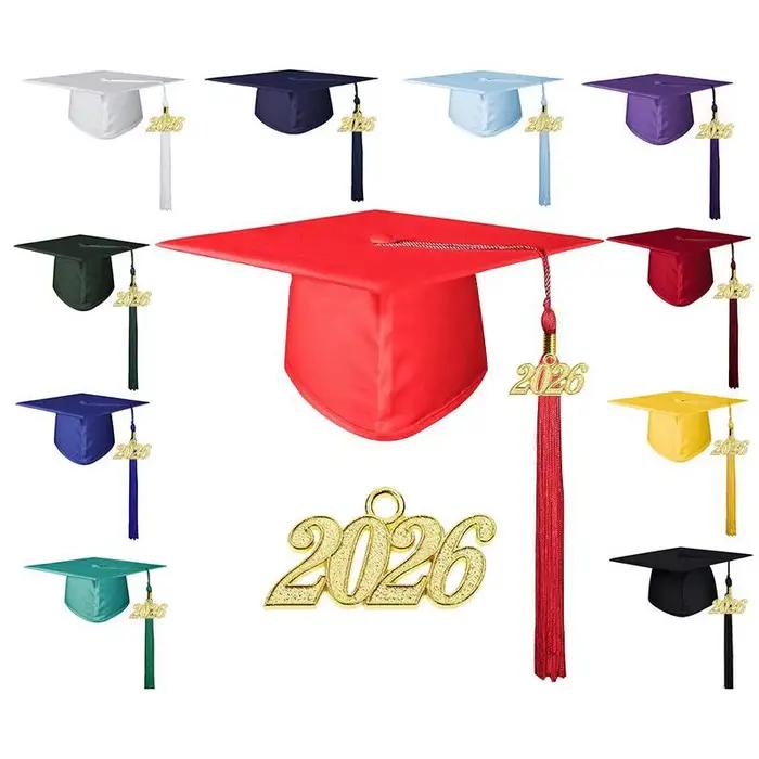Chapeau de Cérémonie de Remise des Diplômes 2026 avec Pompon pour Lycée et Diplôme Universitaire – Unisexe