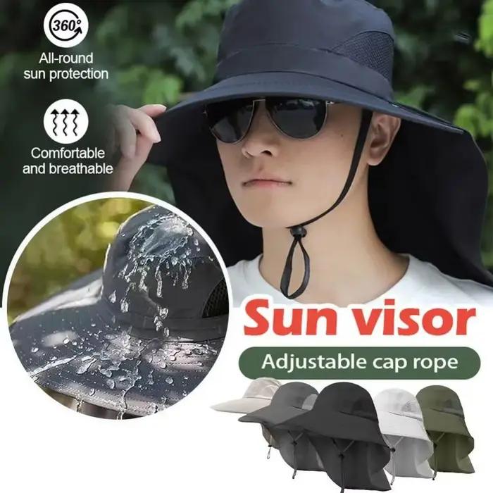 Chapeau de soleil à large bord avec protection du cou pour hommes et femmes