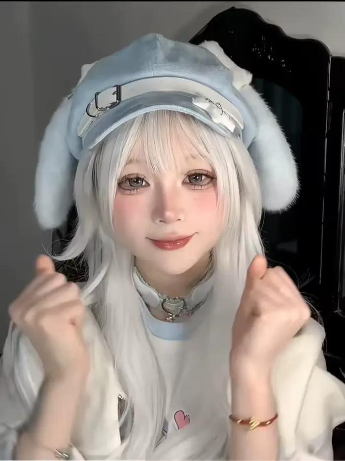Femmes Lolita Y2K gothique Harajuku épicé filles mignon Dag oreilles chapeaux japonais étoile ceinturé Chapeau béret