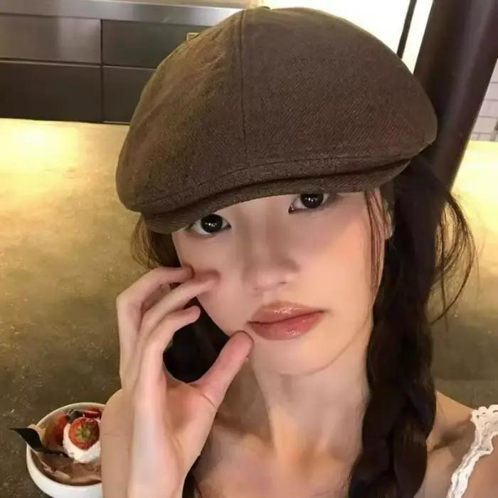 Casquettes béret en lin Vintage pour hommes et femmes