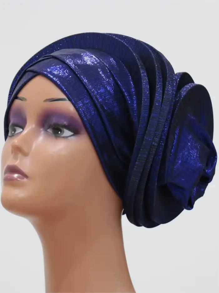 Mode femmes élastique à volants africain Turban casquette dame bandeau Nigeria mariage Auto Gele chapeaux fête couvre-chef chapeau